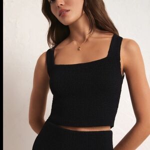 Z Supply Black Fitted Sleeveless Crop Top